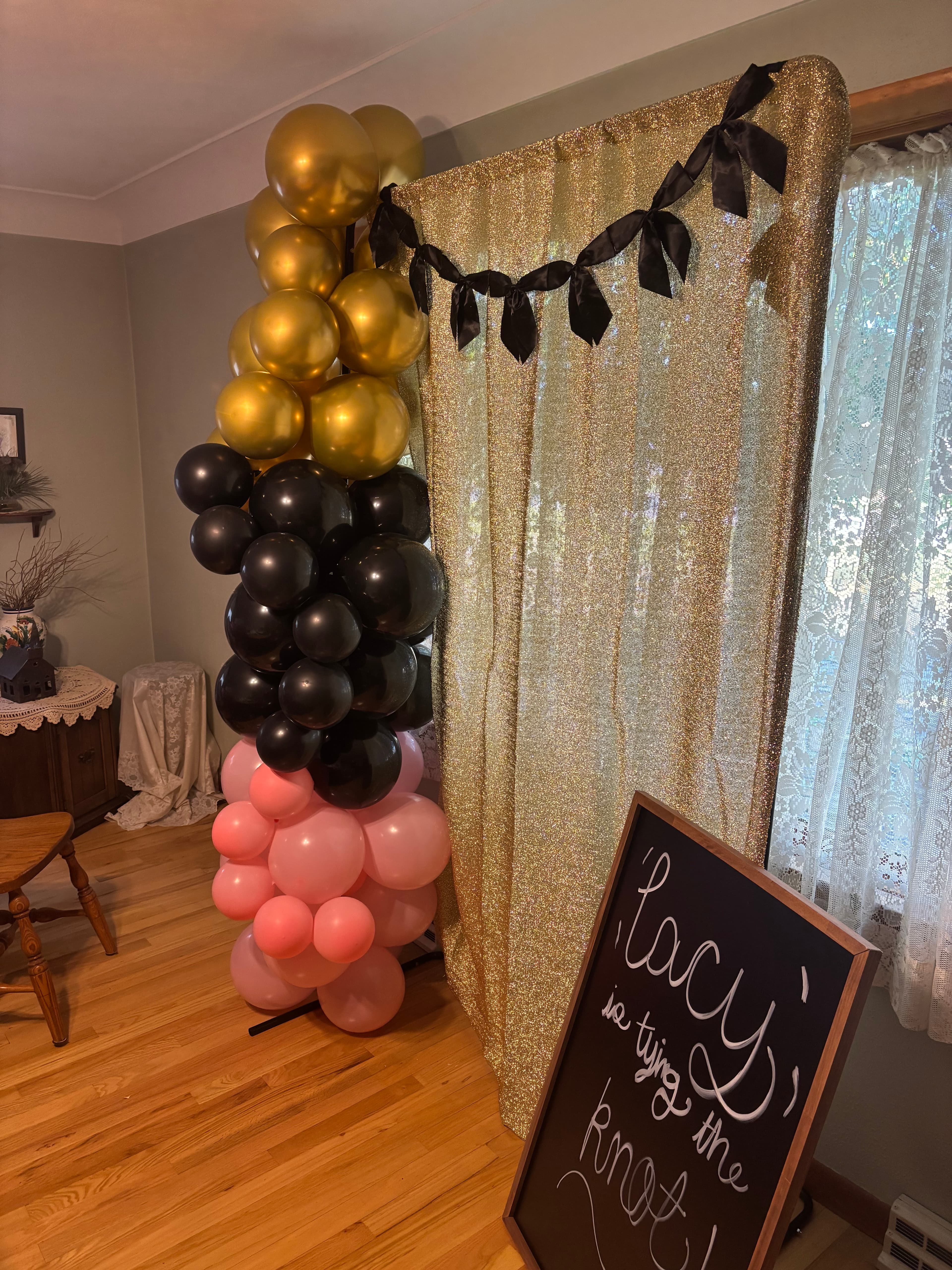 Custom balloon tower display by MollyBoo Events, event planner in Toledo, Ohio
