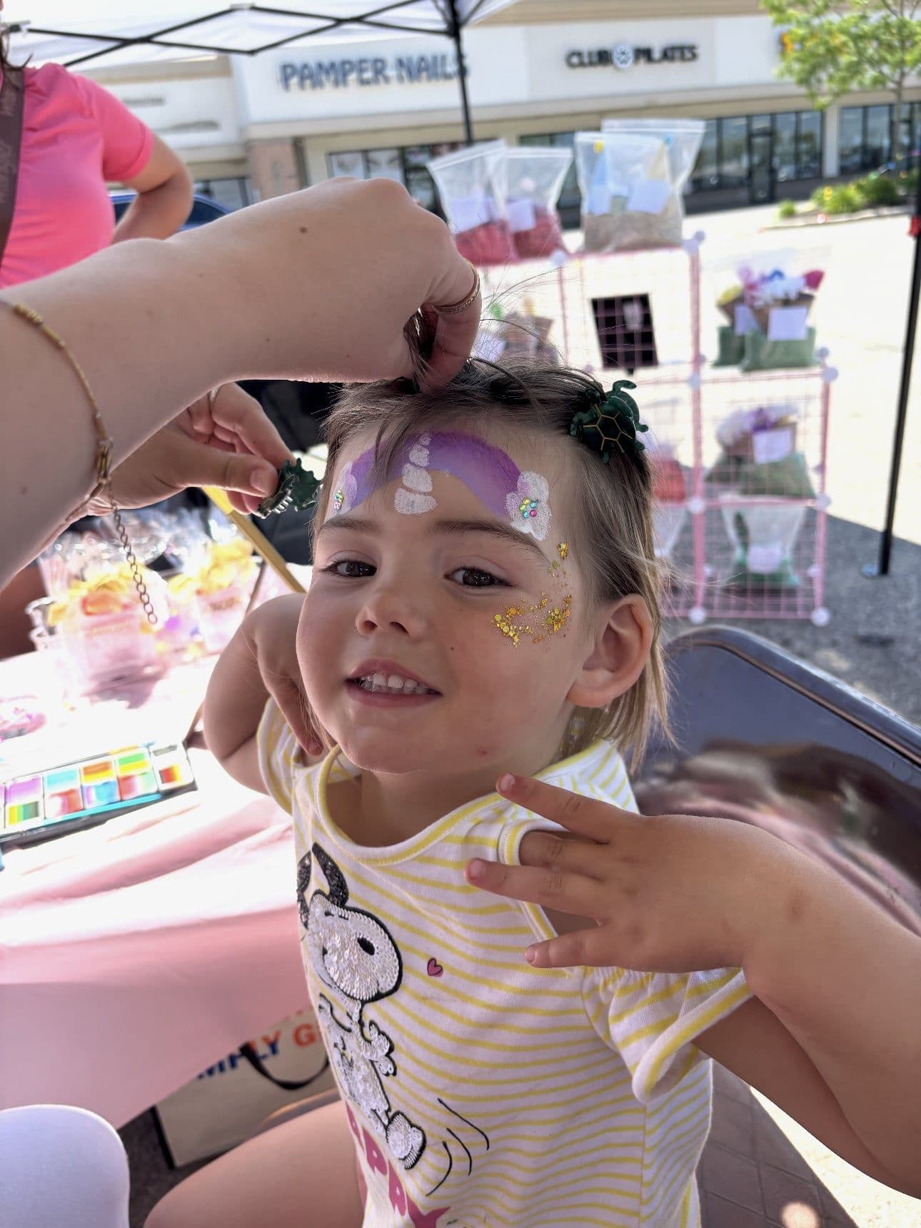 Kids' face painting at a community event hosted with MollyBoo Events in Northwest Ohio
