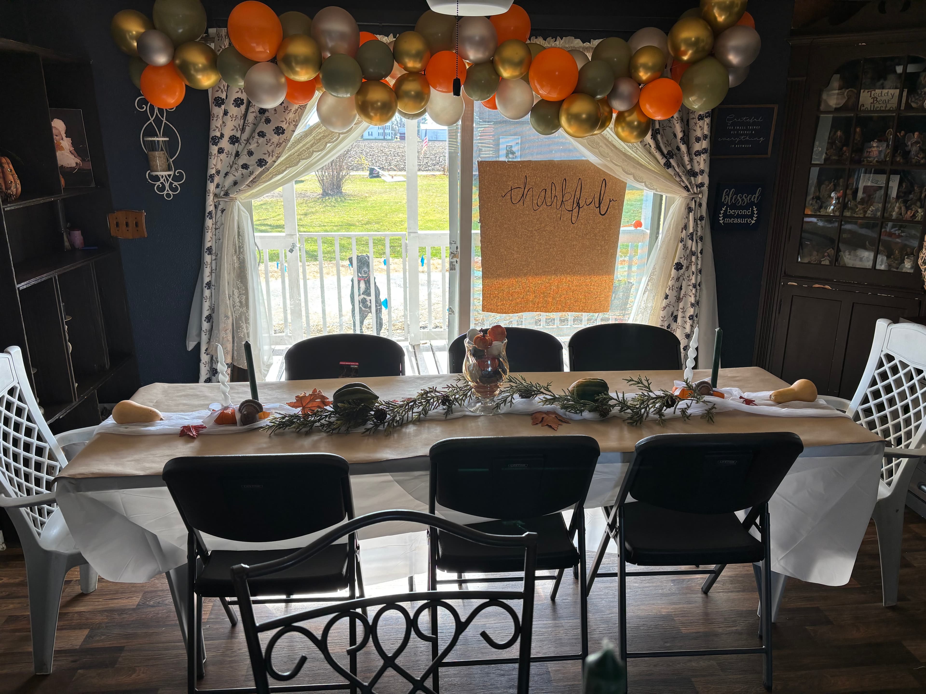 Fall-themed table styling for a Halloween-season event in Northwest Ohio